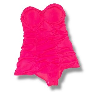 Jantzen Pink Ruched One-Piece Swimsuit Size 10 Tummy Control